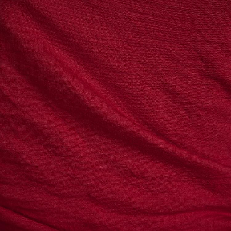 مملوكة مسبقًا Louis Vuitton Red Knit Ruched Long Sleeve Top L