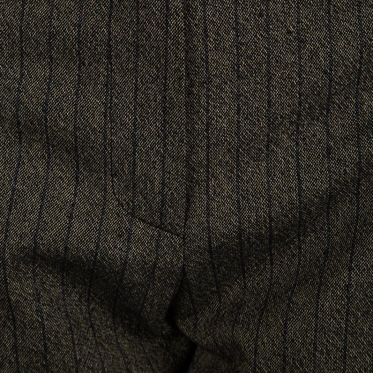 Pre Owned Louis Vuitton Brown Textured Contrast Striped Belted Trousers M
