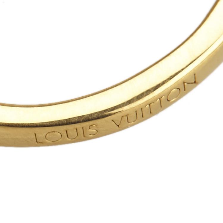 Pre Owned Louis Vuitton Gold-tone Stones Ring Size 54