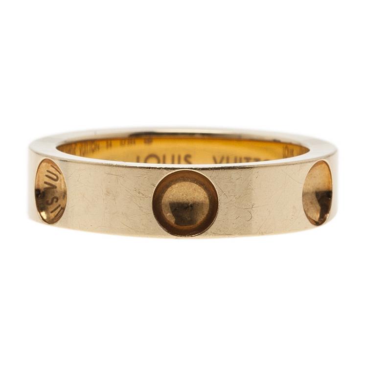 Louis Vuitton Empreinte Alliance Yellow Gold Band Ring Size 54