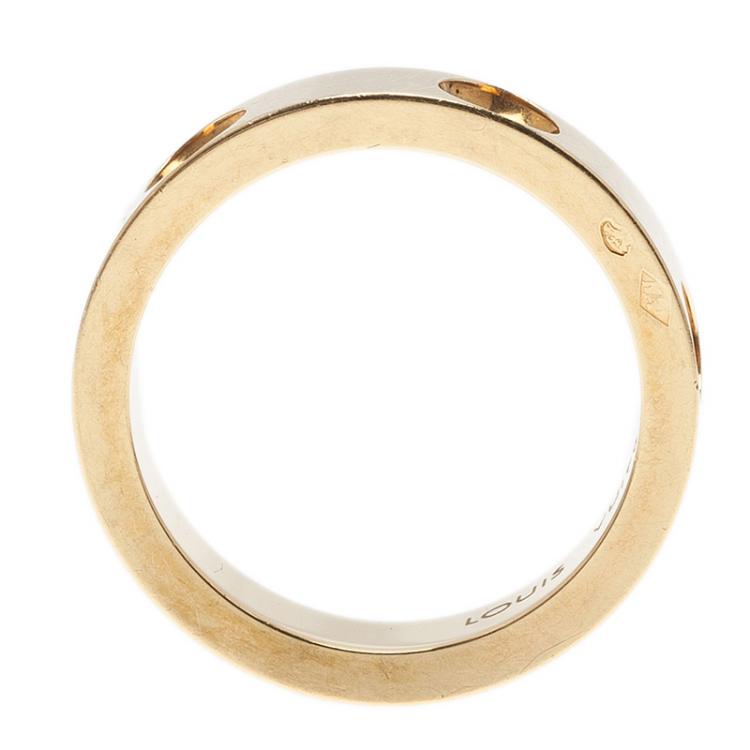Pre Owned Louis Vuitton Empreinte Alliance Yellow Gold Band Ring Size 54