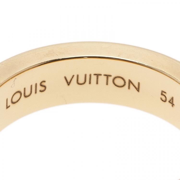 Pre Owned Louis Vuitton Empreinte Alliance Yellow Gold Band Ring Size 54