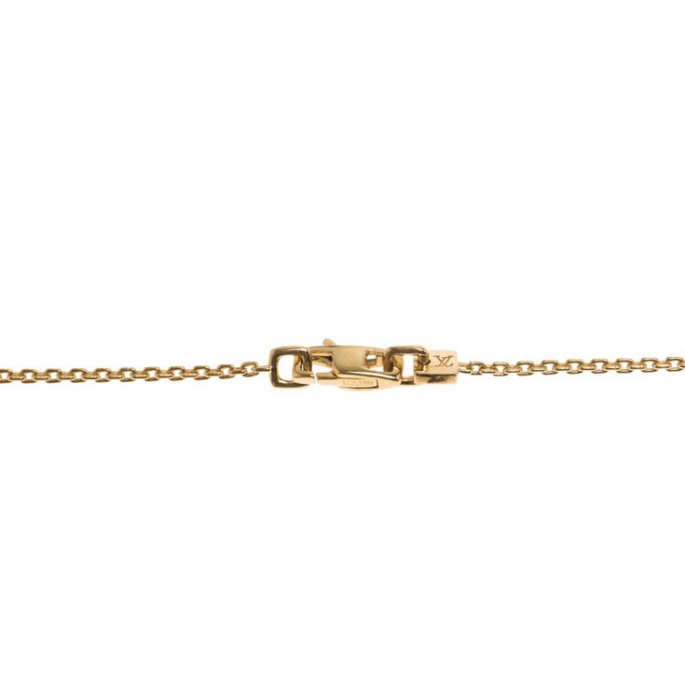 Pre Owned Louis Vuitton Signature Diamond Gold Necklace