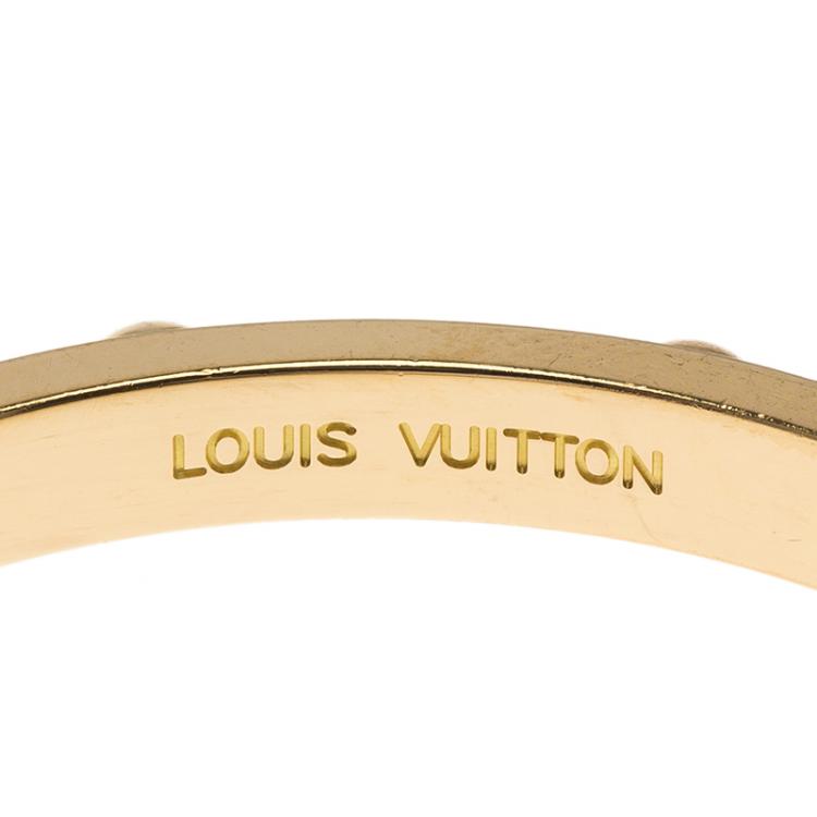 Pre Owned Louis Vuitton Clous Yellow Gold Bangle Bracelet Size 17CM