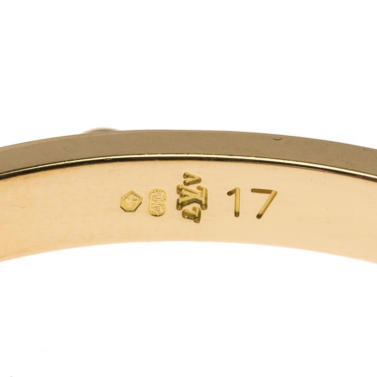 Pre Owned Louis Vuitton Clous Yellow Gold Bangle Bracelet Size 17CM