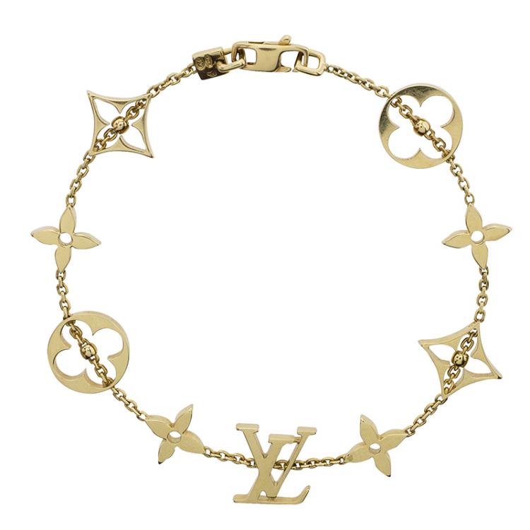 Pre Owned Louis Vuitton Idylle Blossom Yellow Gold Bracelet 18 CM