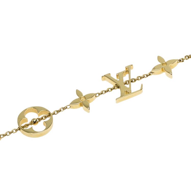 Pre Owned Louis Vuitton Idylle Blossom Yellow Gold Bracelet 18 CM