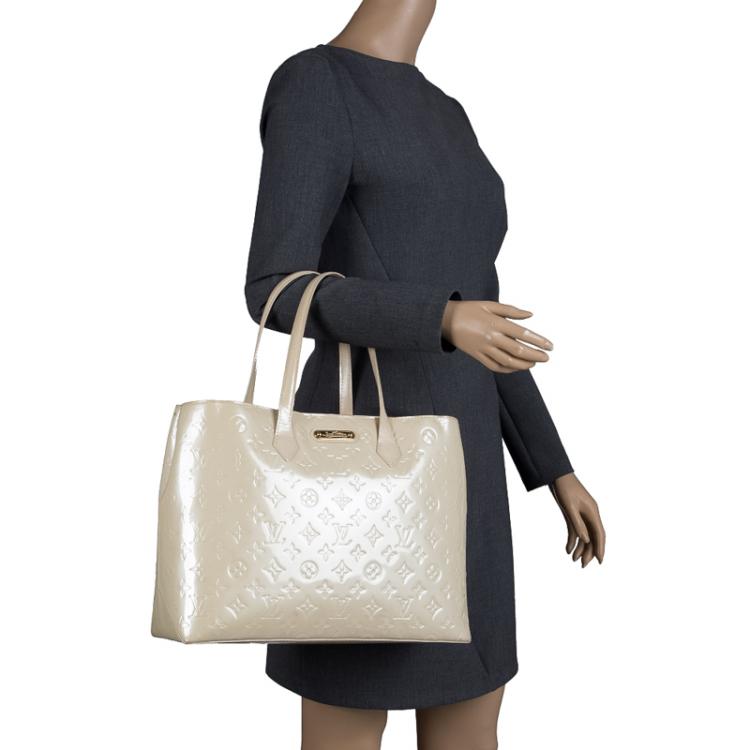 Louis Vuitton Perle Monogram Vernis Wilshire MM Bag - Yoogi's Closet