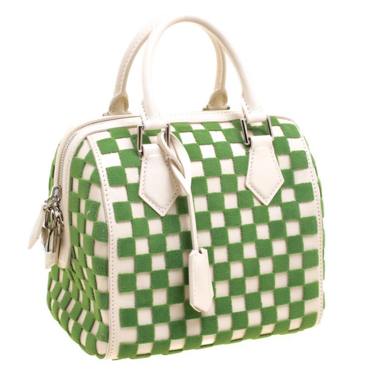 Pre Owned Louis Vuitton Green Damier Cubic Fabric and Leather Limited Edition Speedy Cube PM