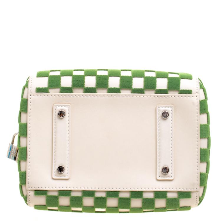 Pre Owned Louis Vuitton Green Damier Cubic Fabric and Leather Limited Edition Speedy Cube PM