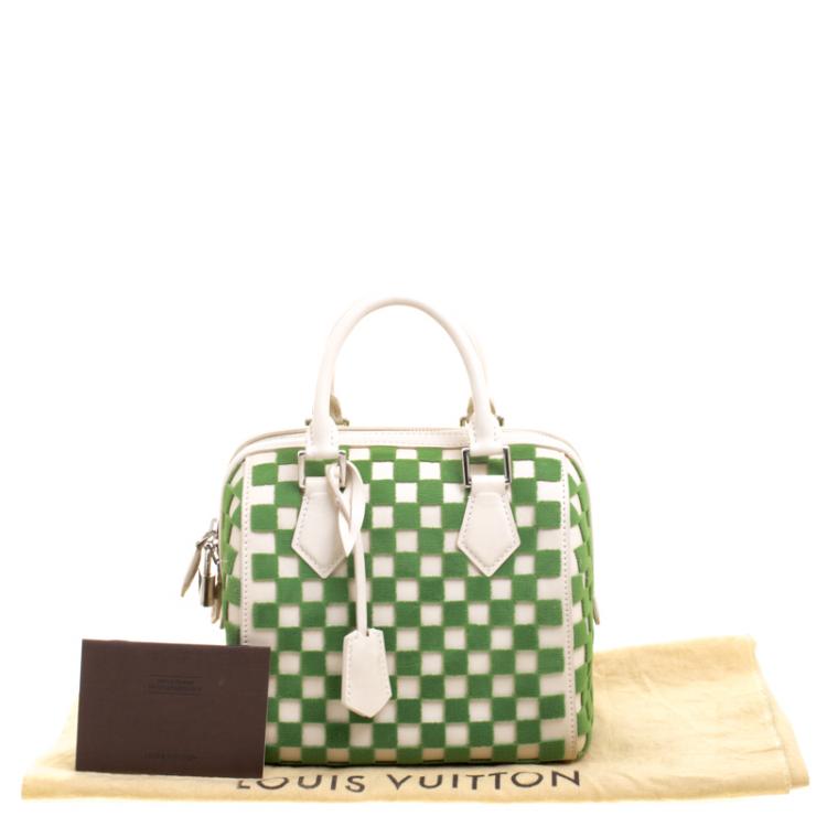 Pre Owned Louis Vuitton Green Damier Cubic Fabric and Leather Limited Edition Speedy Cube PM
