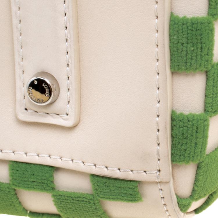 Pre Owned Louis Vuitton Green Damier Cubic Fabric and Leather Limited Edition Speedy Cube PM