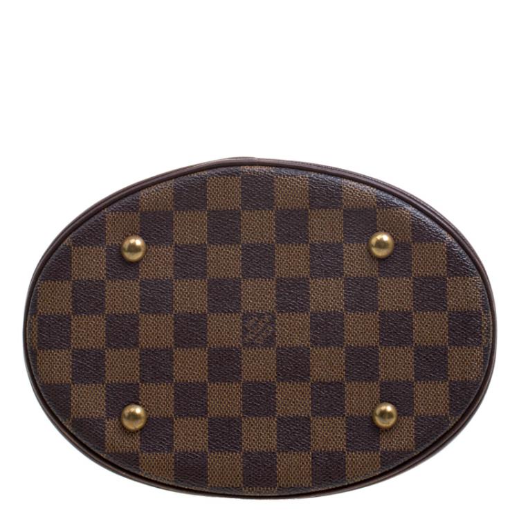 Pre Owned Louis Vuitton Damier Ebene Marais Bucket Bag w/ Accessory Pochette