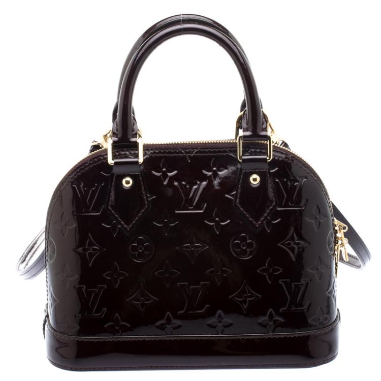 Pre Owned Louis Vuitton Amarante Monogram Vernis Alma BB Bag