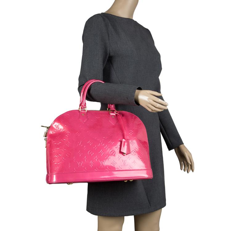 مملوكة مسبقًا Louis Vuitton Rose Litchi Monogram Vernis Alma GM Bag