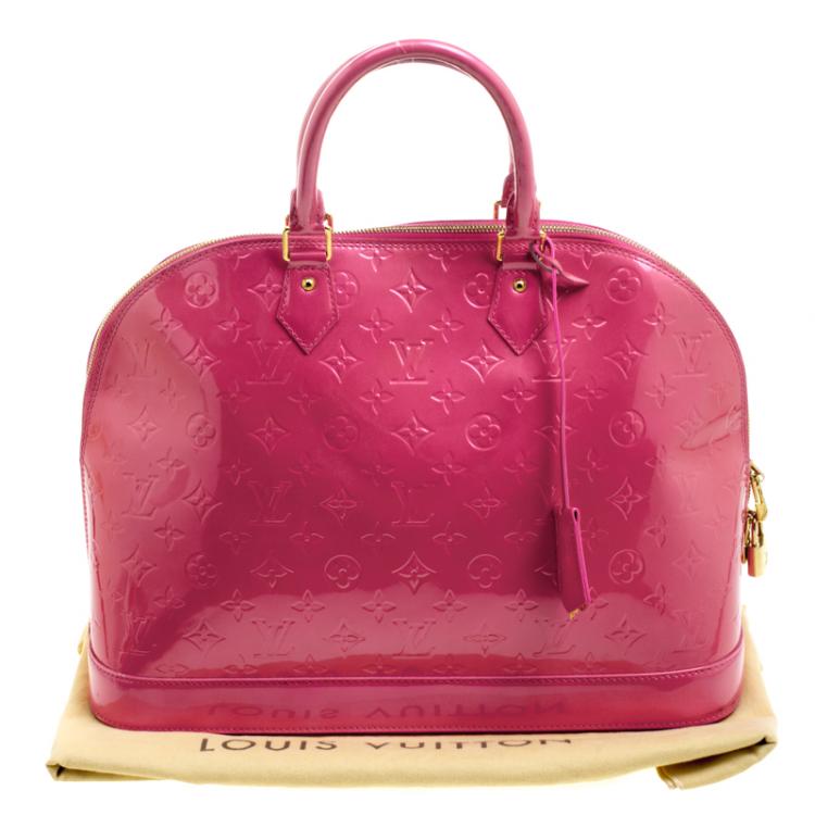 مملوكة مسبقًا Louis Vuitton Rose Litchi Monogram Vernis Alma GM Bag