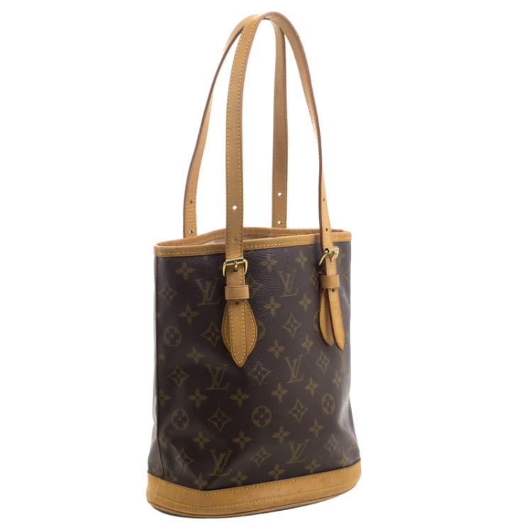 Pre Owned Louis Vuitton Monogram Canvas Petit Bucket Bag
