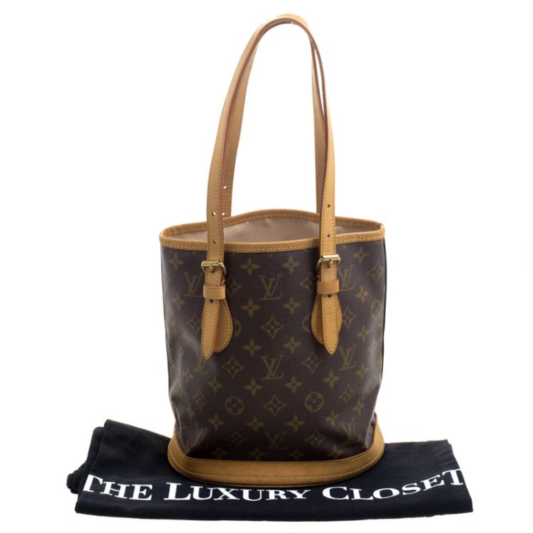 Pre Owned Louis Vuitton Monogram Canvas Petit Bucket Bag