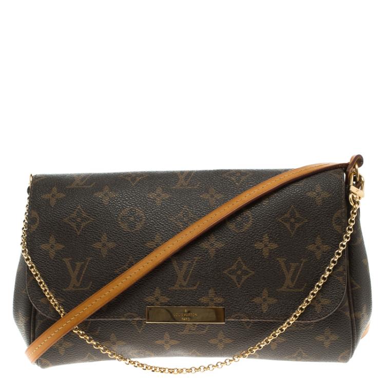 Louis Vuitton Brown Monogram Favorite PM Bag W/ Chain and Leather Stra –  The Closet