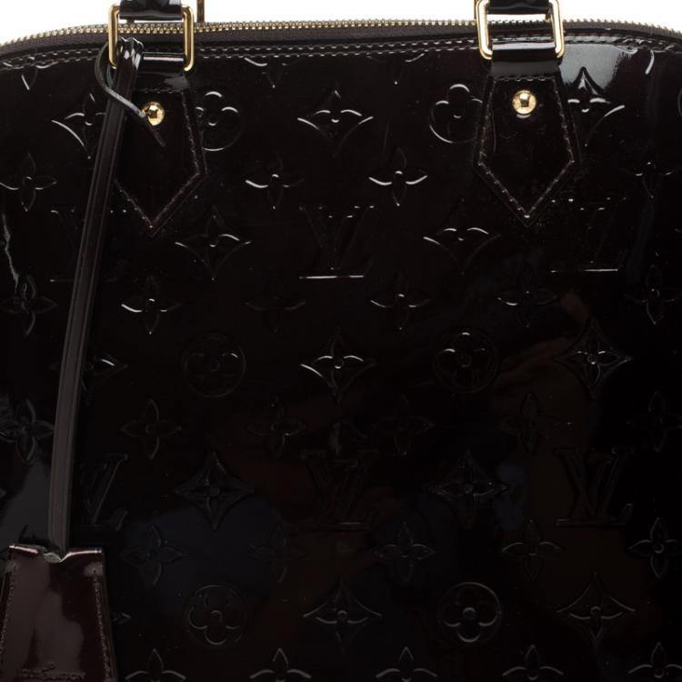 Pre Owned Louis Vuitton Amarante Monogram Vernis Alma GM Bag