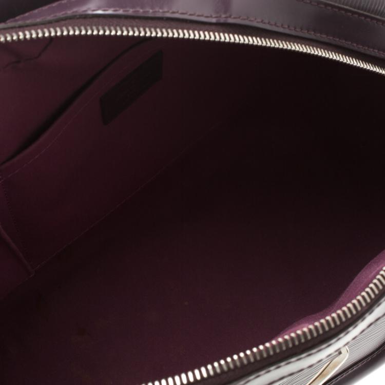 Pre Owned Louis Vuitton Purple Epi Leather Bowling Montaigne GM Bag