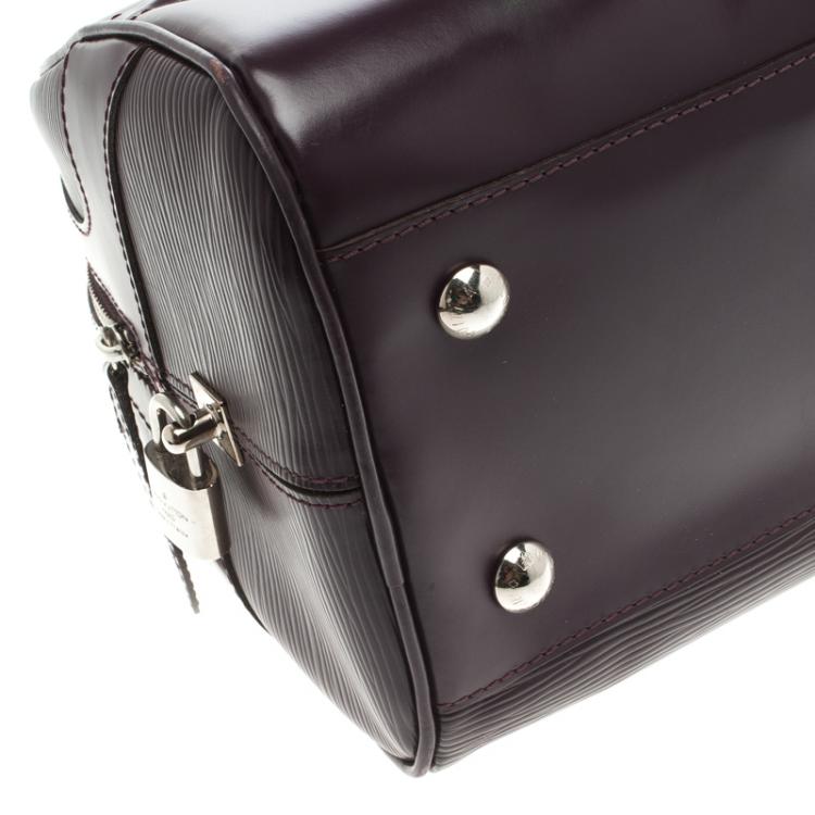 Pre Owned Louis Vuitton Purple Epi Leather Bowling Montaigne GM Bag