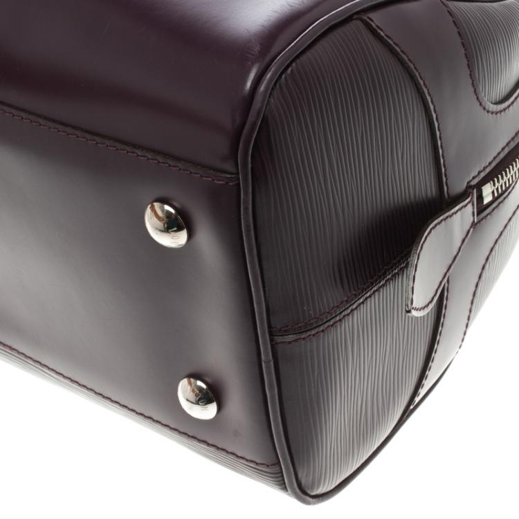 Pre Owned Louis Vuitton Purple Epi Leather Bowling Montaigne GM Bag