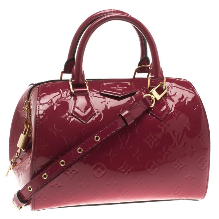 Pre Owned Louis Vuitton Rose Pop Monogram Vernis Montana bag