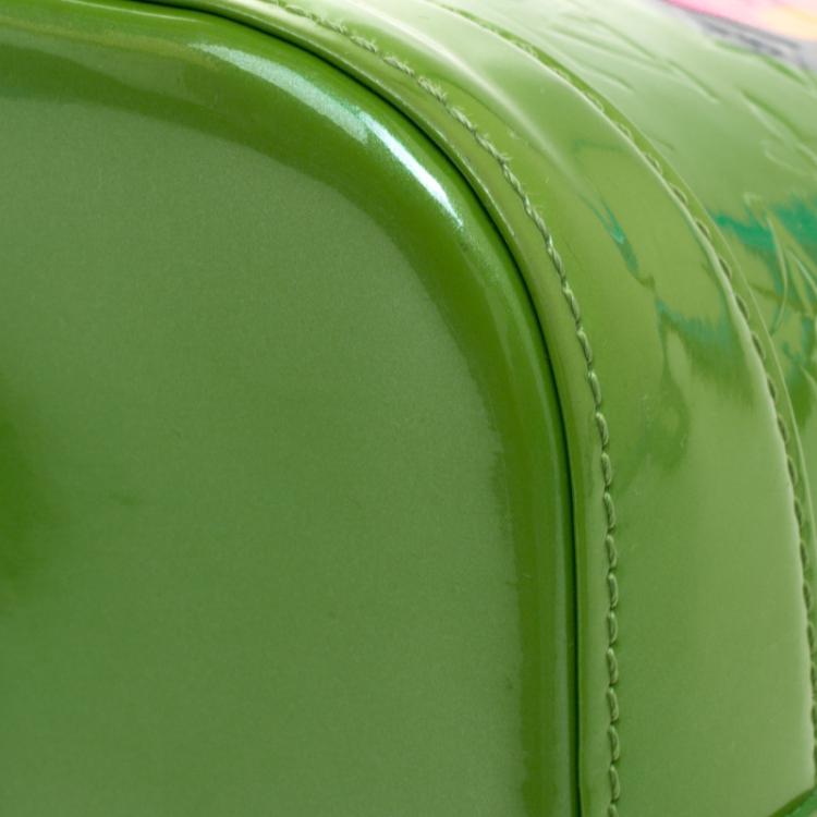مملوكة مسبقًا Louis Vuitton Vert Tonic Monogram Vernis Limited Edition Stephen Sprouse Roses Alma GM Bag
