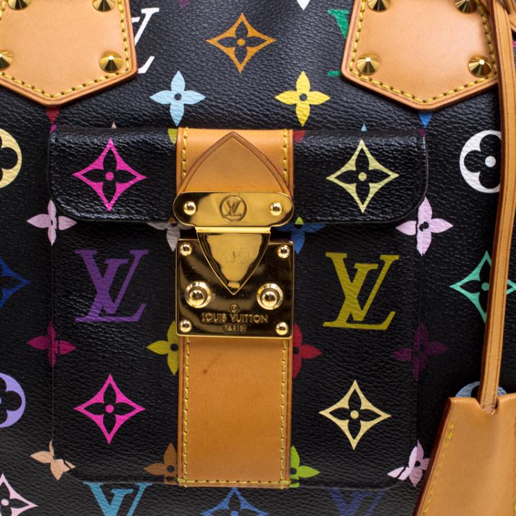 Pre Owned Louis Vuitton Black Multicolor Monogram Canvas Speedy 30