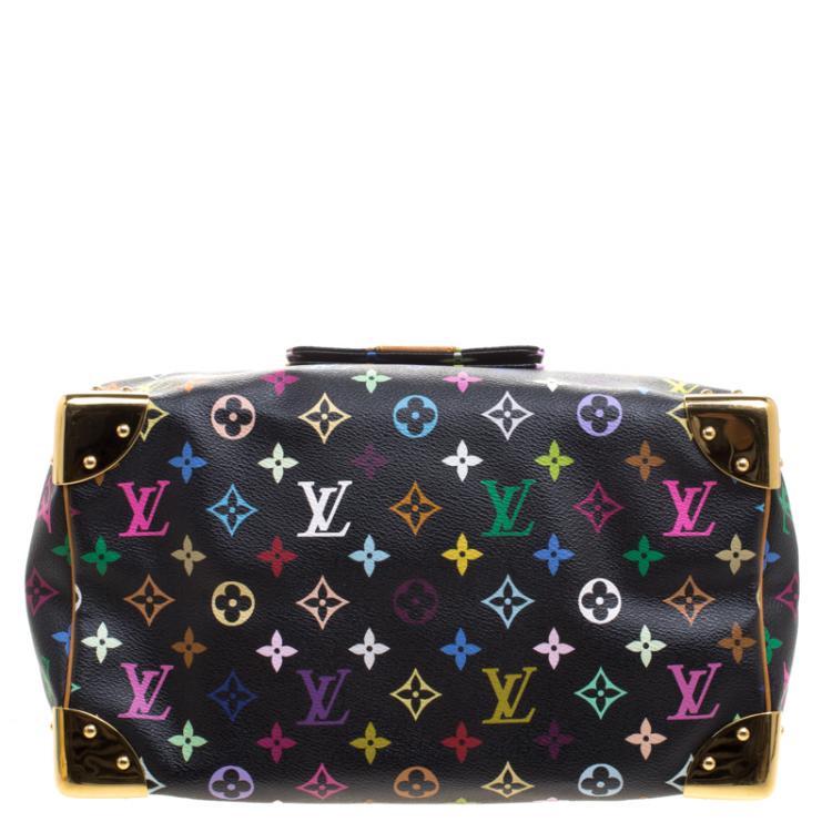 Pre Owned Louis Vuitton Black Multicolor Monogram Canvas Speedy 30