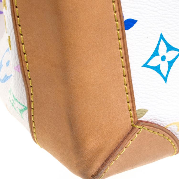 Pre Owned Louis Vuitton White Multicolor Monogram Canvas Ursula Bag