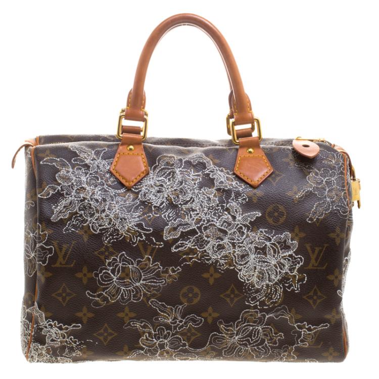 Pre Owned Louis Vuitton Monogram Canvas Limited Edition Dentelle Speedy 30