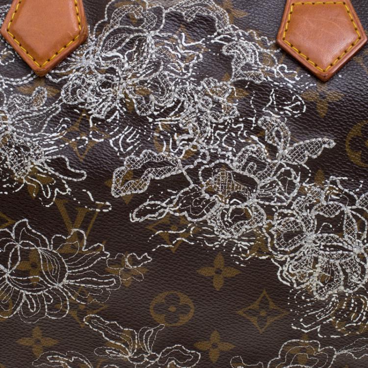 Pre Owned Louis Vuitton Monogram Canvas Limited Edition Dentelle Speedy 30