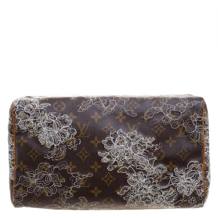 Pre Owned Louis Vuitton Monogram Canvas Limited Edition Dentelle Speedy 30