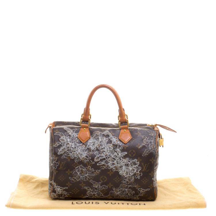 Pre Owned Louis Vuitton Monogram Canvas Limited Edition Dentelle Speedy 30