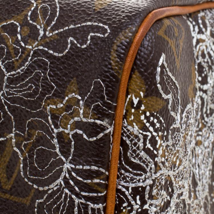 Pre Owned Louis Vuitton Monogram Canvas Limited Edition Dentelle Speedy 30