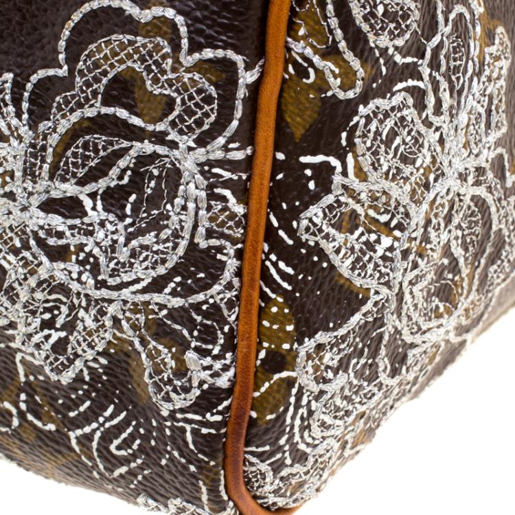 Pre Owned Louis Vuitton Monogram Canvas Limited Edition Dentelle Speedy 30