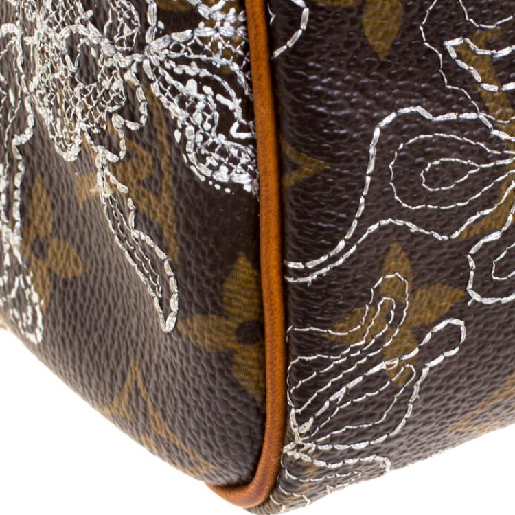 Pre Owned Louis Vuitton Monogram Canvas Limited Edition Dentelle Speedy 30