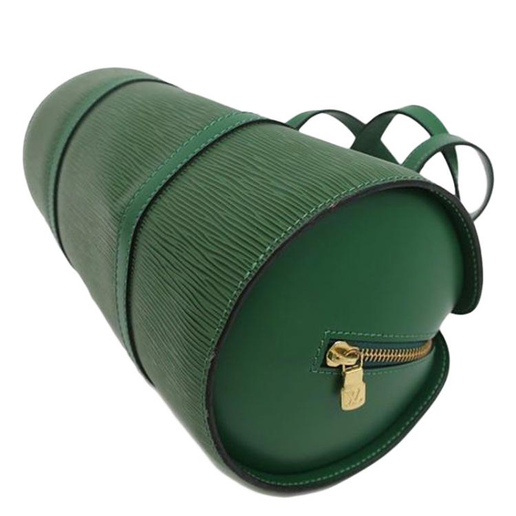 Pre Owned Louis Vuitton Borneo Green Epi Leather Soufflot Bag
