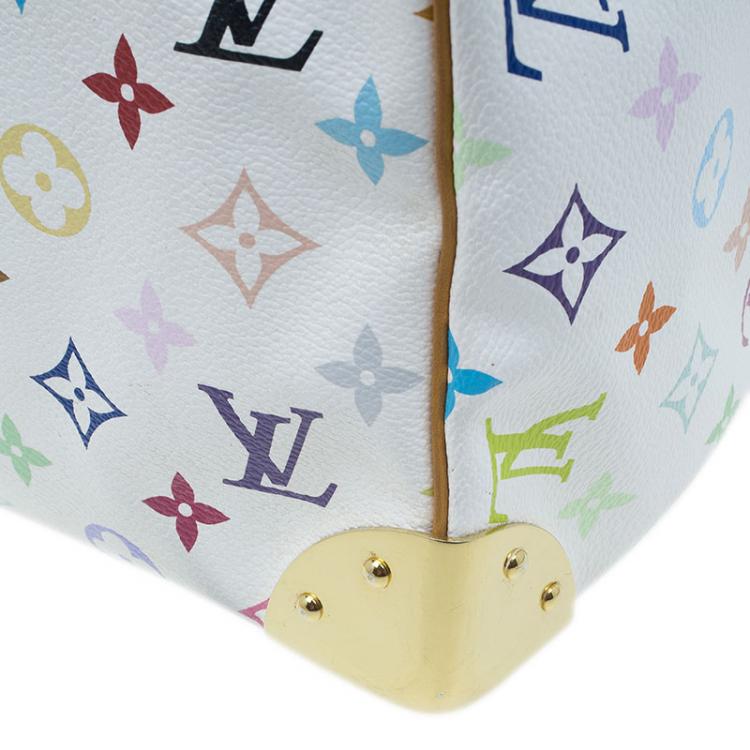 Pre Owned Louis Vuitton White Monogram Canvas Multicolore Speedy 30