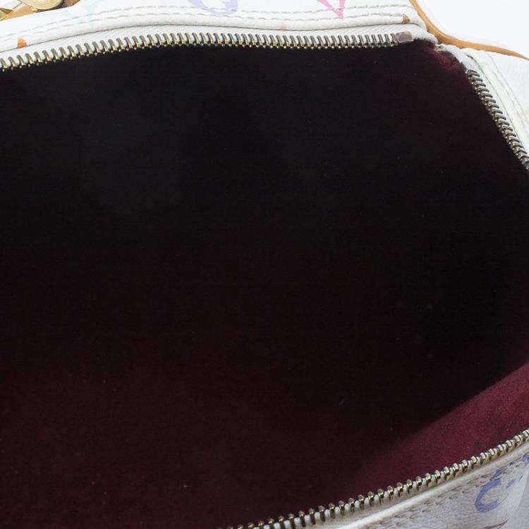 Pre Owned Louis Vuitton White Monogram Canvas Multicolore Speedy 30