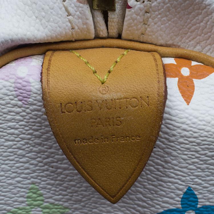 Pre Owned Louis Vuitton White Monogram Canvas Multicolore Speedy 30
