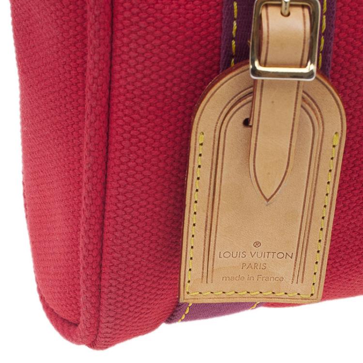 Pre Owned Louis Vuitton Red Antigua Canvas Cabas Tote PM