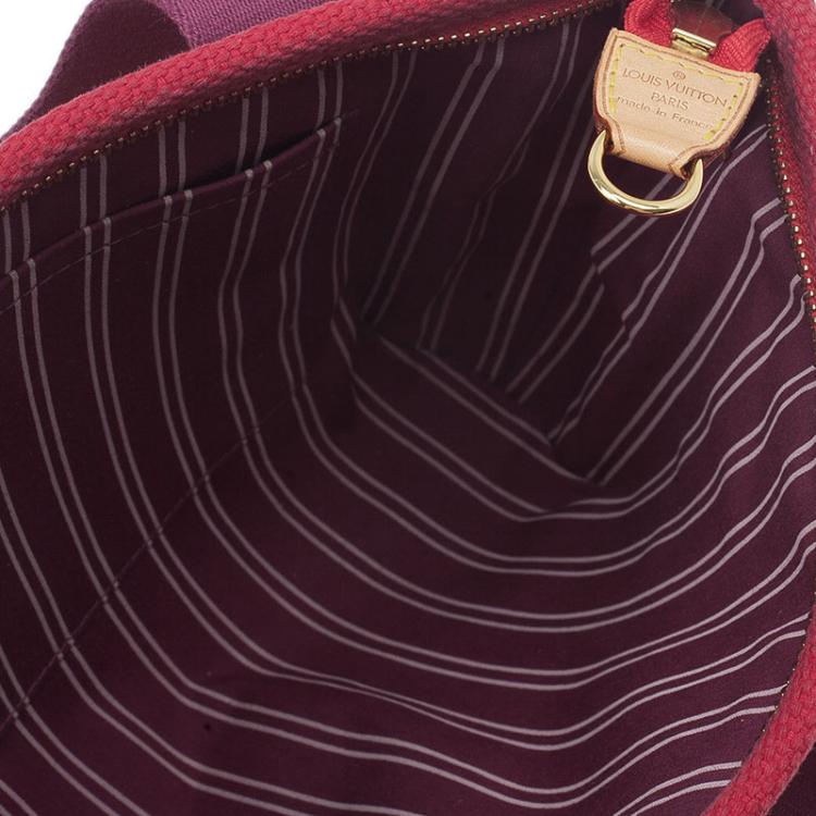 Pre Owned Louis Vuitton Red Antigua Canvas Cabas Tote PM