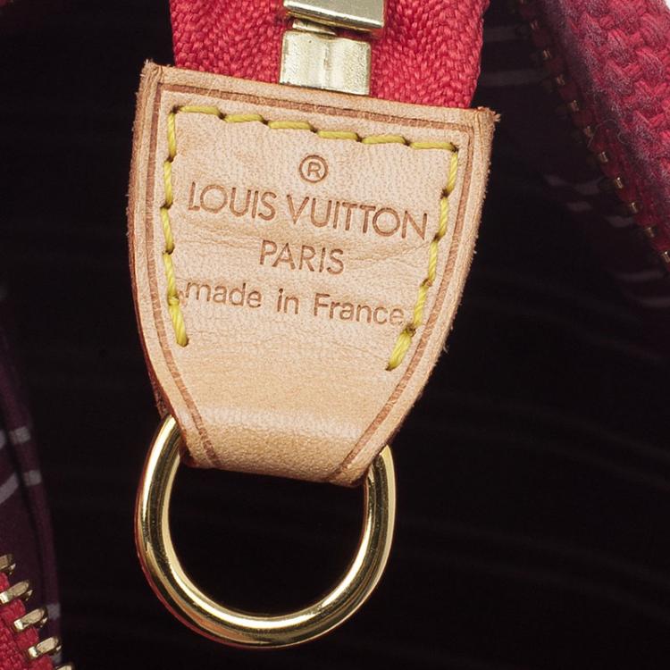 Pre Owned Louis Vuitton Red Antigua Canvas Cabas Tote PM