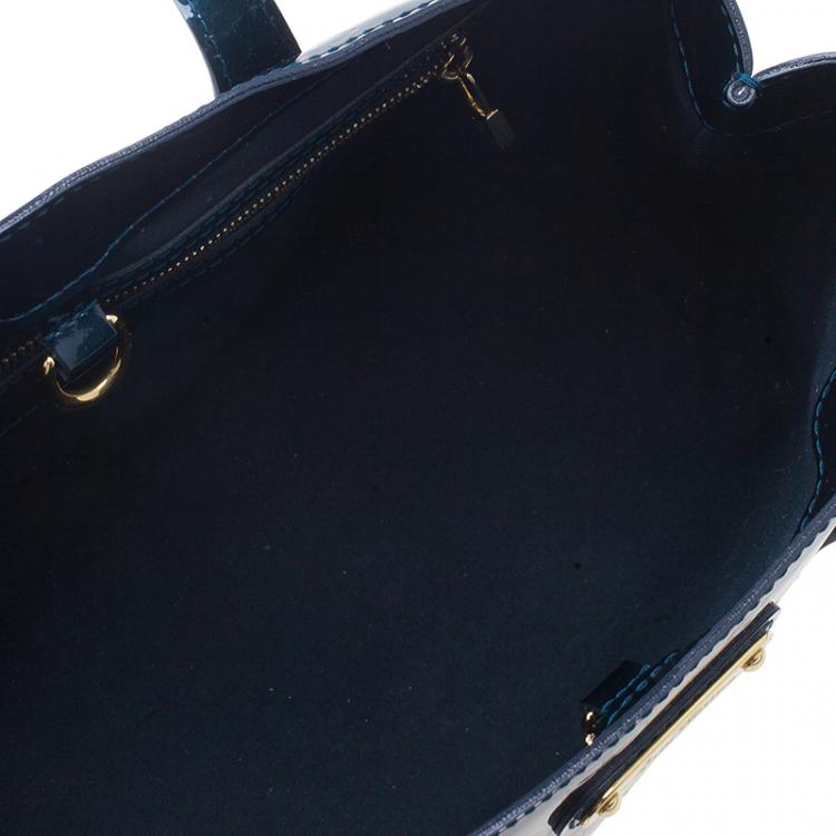 Pre Owned Louis Vuitton Green Monogram Vernis Wilshire Satchel PM