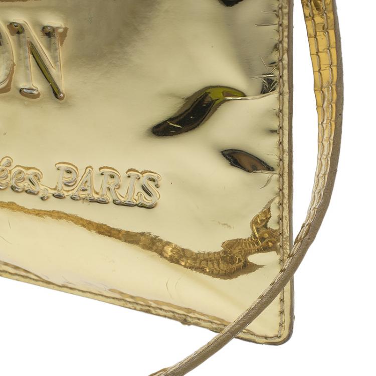 Pre Owned Louis Vuitton Gold Mirror Inventeur  Wristlet Pochette 