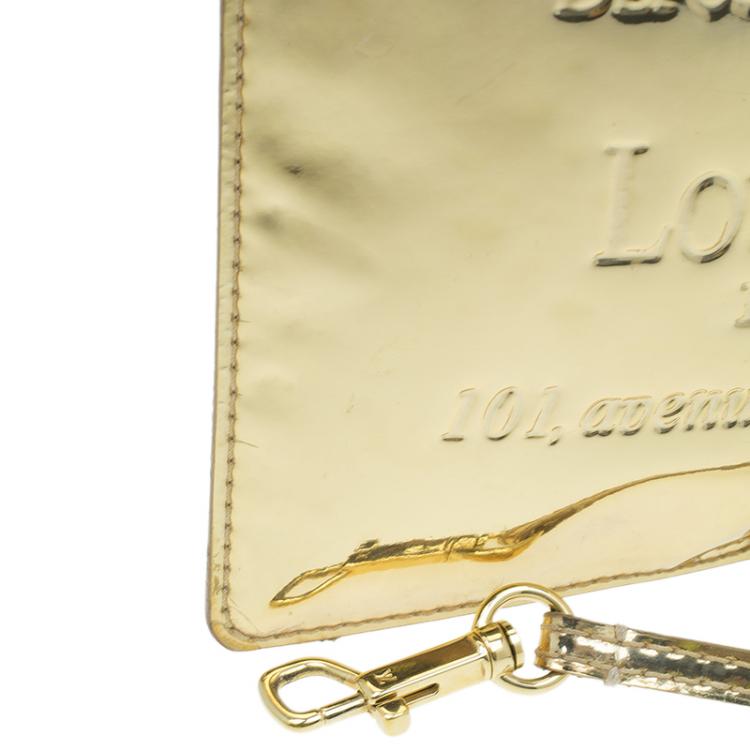 Pre Owned Louis Vuitton Gold Mirror Inventeur  Wristlet Pochette 