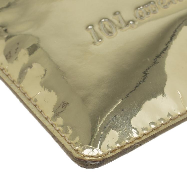 Pre Owned Louis Vuitton Gold Mirror Inventeur  Wristlet Pochette 